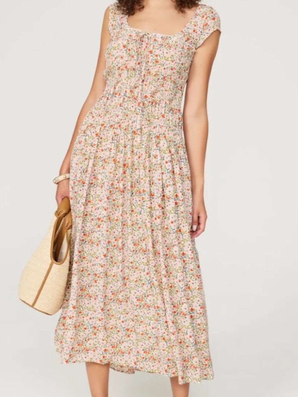 Ciao Lucia Lauretta Dress Sweet Pea Floral Midi Maxi Smocked bodice Tiered sun